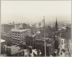Boston from the dome of the State House, looking down Park Street