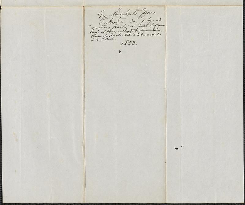 Levi Lincoln To James P. Austin, 30 July 1833 - Digital Commonwealth