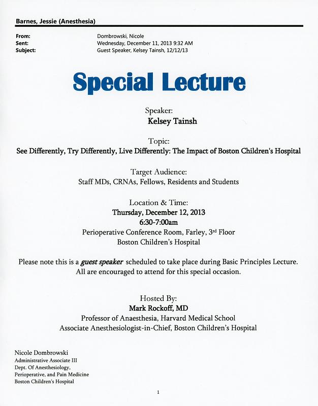 Special lecture