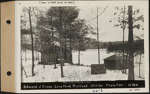 Edward J. Cross, boathouse, Long Pond, Rutland, Mass., Feb. 13, 1932