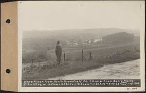 Ware River, from North Brookfield Road, 0.8 mile from Barre Plains, drainage area = 125 square miles, flow = 1475 cubic feet per second = 18.8 cubic feet per second per square mile, Barre, Mass., 11:20 AM, Sep. 17, 1933