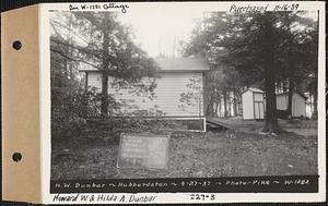 Howard W. and Hilda A. Dunbar, shed and garage, Hubbardston, Mass., Apr. 27, 1937