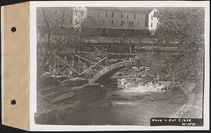 Ware River, temporary foot bridge on East Street, Ware, Mass., Oct. 3, 1938