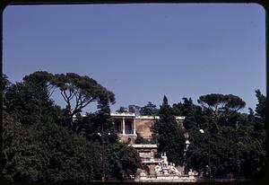 View of Terrazza del Pincio from Piazza del Popolo, Rome, Italy