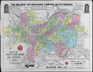 Map of Pittsburgh and environs
