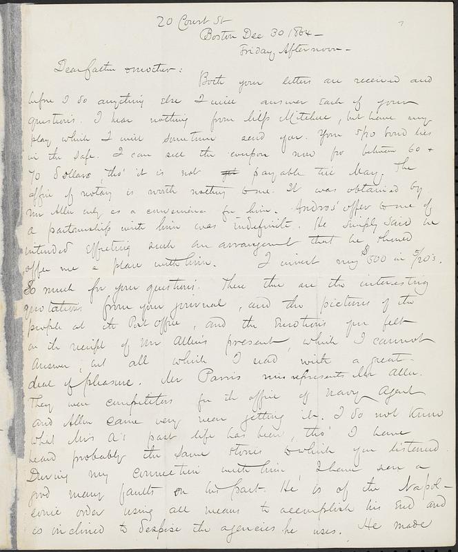 Letter from John D. Long to Zadoc Long and Julia D. Long, December 30, 1864