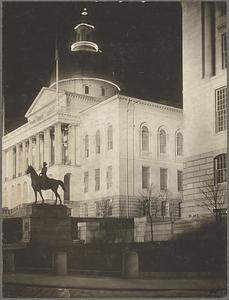 Boston, the State House at night