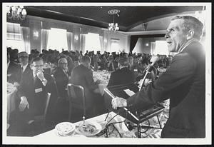Mayor Kevin White spoke briefly to meeting of municipal lawyers at Parker House Luncheon.