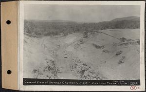 Contract No. 30, Stream Control Works at Main Dam, Swift River Reservoir, Belchertown, Enfield, Ware, general view of approach channel and plant, diversion tunnel, Belchertown, Mass., Jul. 11, 1932