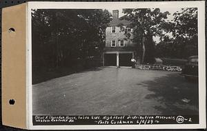 Contract No. 80, High Level Distribution Reservoir, Weston, Olive F. Thornton house, south side, high level distribution reservoir, Weston, Mass., Jun. 2, 1939