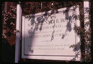 Sign, St. Stephen's Church, Boston