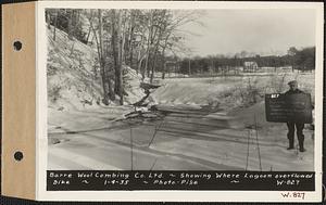 Barre Wool Combing Co. Ltd., showing where lagoon overflowed dike, Barre, Mass., Jan. 4, 1935