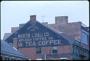 Painted wall sign on Custom House Block, Long Wharf, Boston