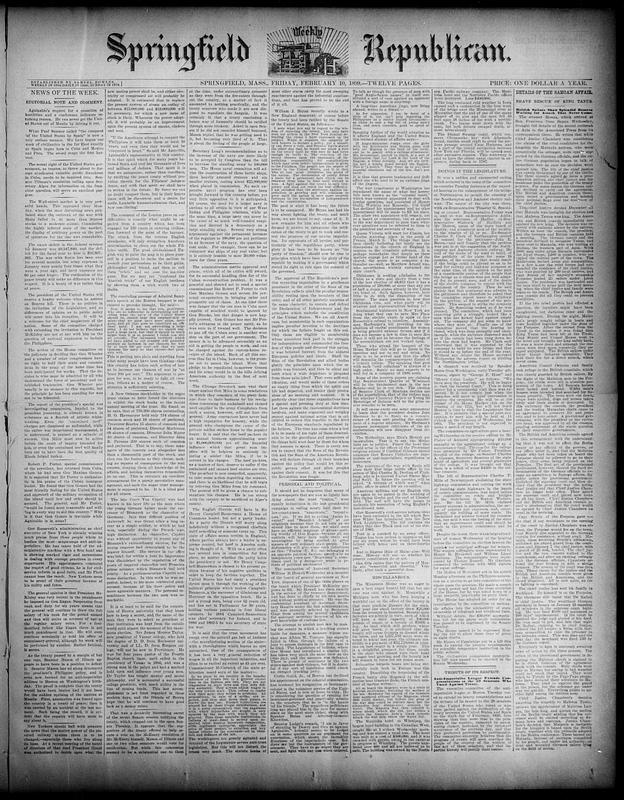 Springfield Weekly Republican. February 10, 1899 - Digital Commonwealth