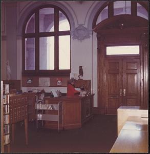 Main gallery, circulation desk, L. Butt