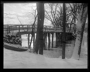 North Bridge, Concord, covered in snow