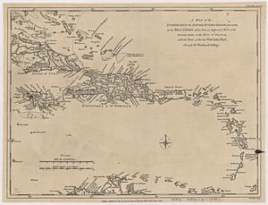 A map of the English, French, Spanish, Dutch & Danish Islands, in the West Indies ... with the tract of the last West India Fleet, through the Windward Passage