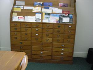 American golden oak library cabinet