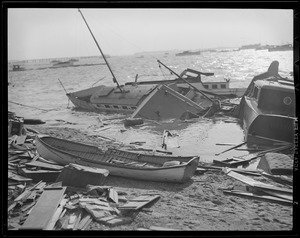 Boats blown ashore, Hurricane of 38