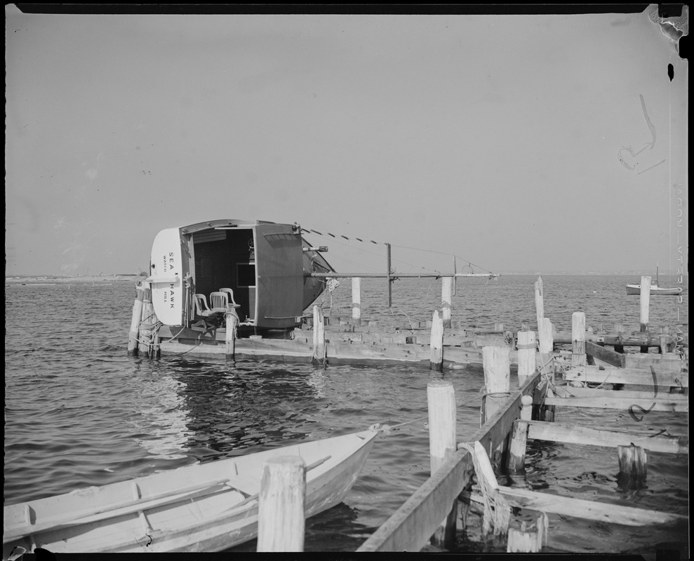 "Seahawk" tumbled onto pier, Hurricane of 38