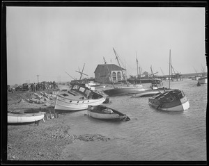 Boats ashore at Savin Hill Yacht Club, Dorchester, Hurricane of 38