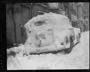 Snow covered cars, Boston