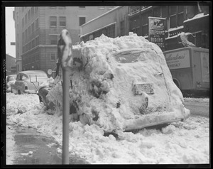 Snow covered cars, Boston