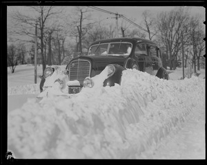 Snowbound car