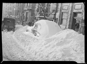 Snow covered cars