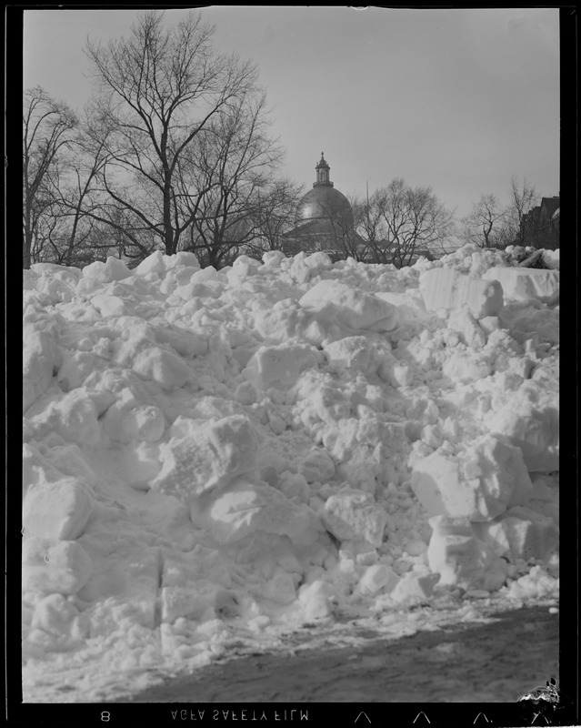 Huge piles of snow