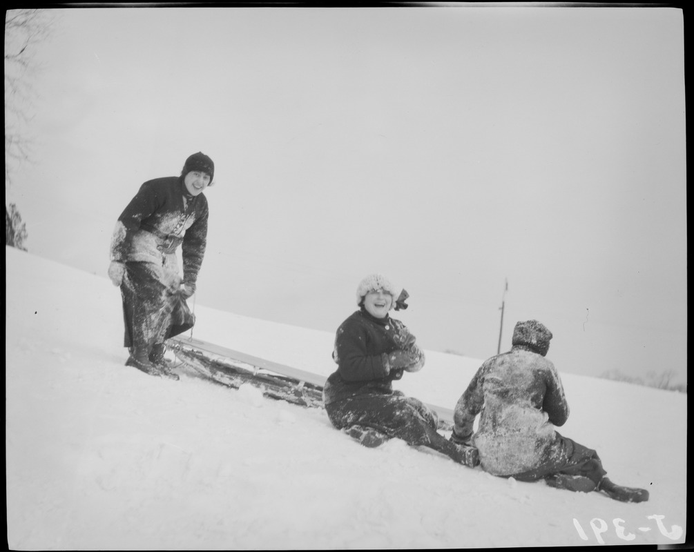 Kids sledding, Franklin Park - Digital Commonwealth