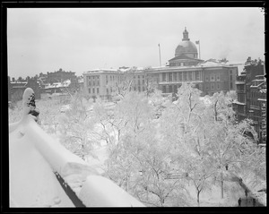 State House, snow covered