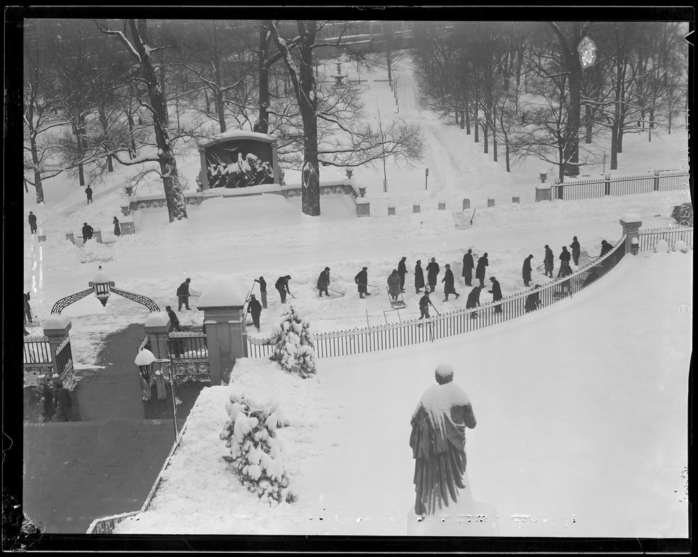 Winter scene in front of State House