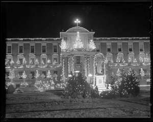 St. Francis' seminary decorated for Christmas, West Andover