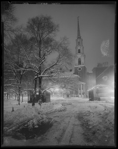 Park St. Church in snow