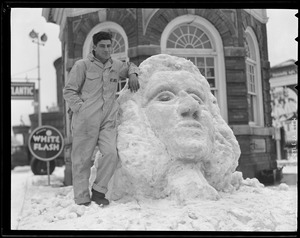 Atlantic oil worker with giant snow face