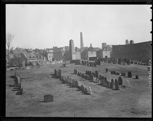 Cemetery in Charlestown with John Harvard's grave