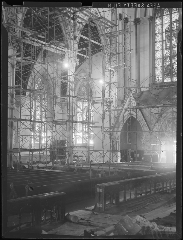 Church with scaffolding