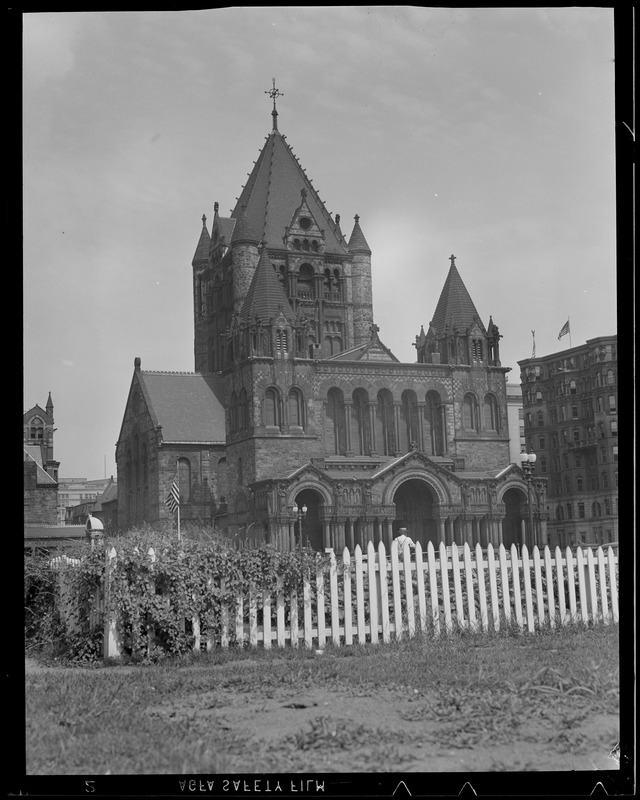 Trinity Church, Copley Square, showing victory garden