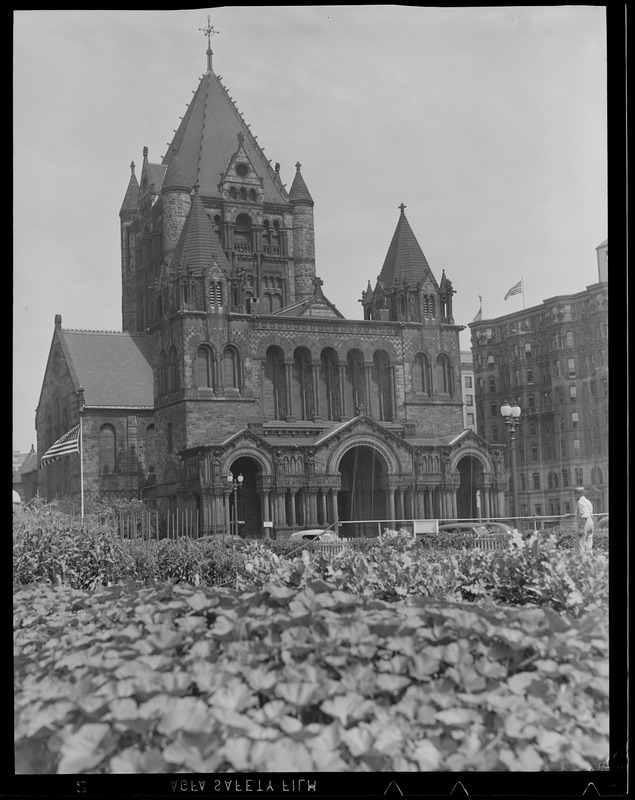 Trinity Church, Copley Square, showing victory garden
