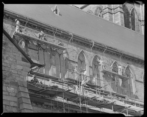 Cathedral of the Holy Cross, South End, being cleaned