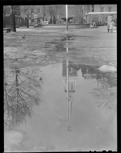 Old North Church reflection after thaw