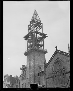New Old South Church tower construction