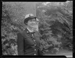 Lt. Commander Mildred H. McAfee, head of the Waves at Wellesley College campus