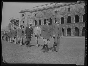 Military men at Harvard Stadium