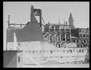 Demolished building near entrance to East Boston Tunnel, Central Artery construction