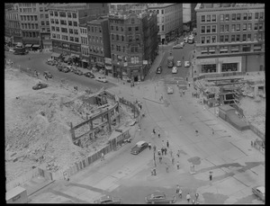 Dewey Square from South Station showing construction for tunnel