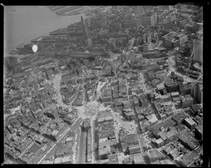 Airplane view of Boston showing Haymarket Square
