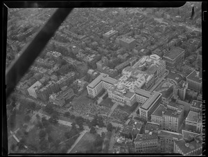 Airplane view of State House and Beacon Hill
