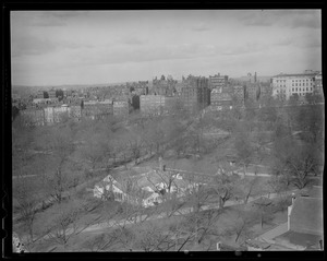 Beacon Street from across the Common, showing armed servicemen's building ("Buddies Club")